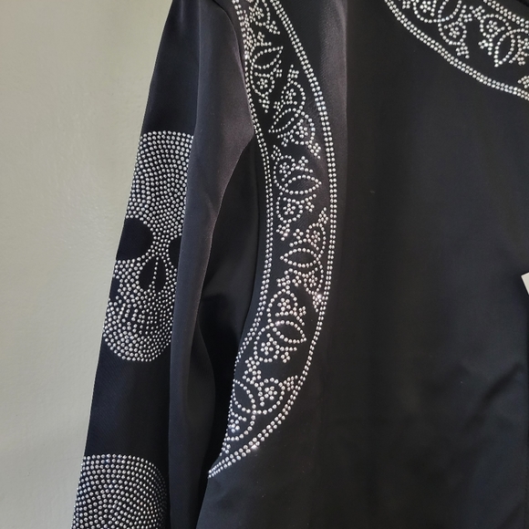 Jackets & Coats New Xl Mens Black Rhinestone Skull Jacket Poshmark